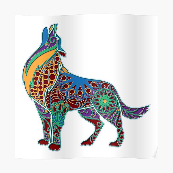 Detail Mandala Tiere Wolf Nomer 21
