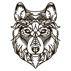Detail Mandala Tiere Wolf Nomer 8