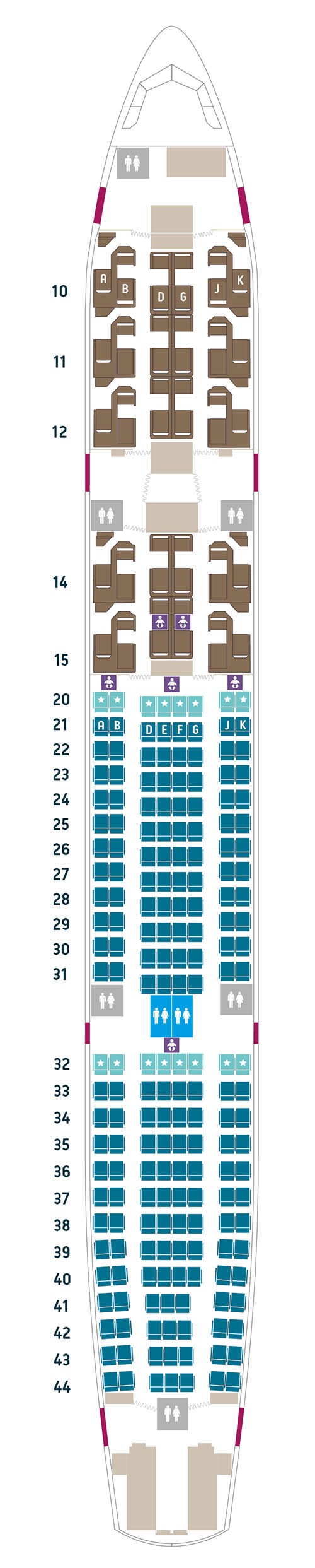 Detail A332 Sitzplan Qatar Nomer 2