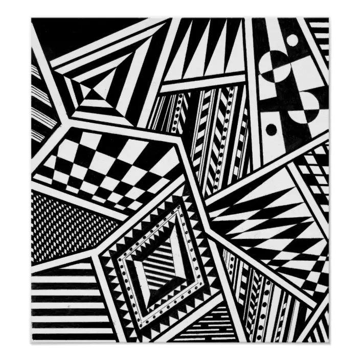 Detail Abstract Black And White Nomer 31