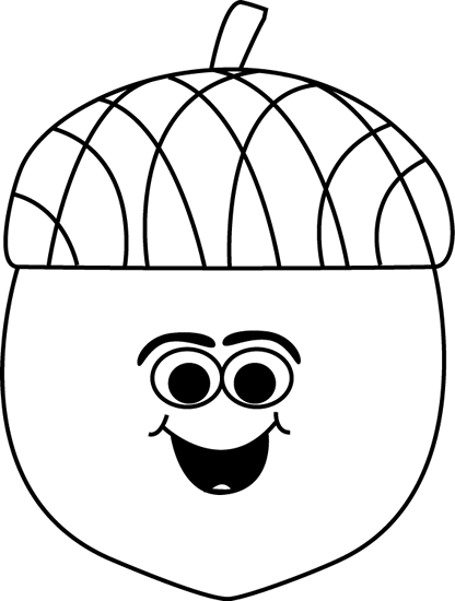 Detail Acorn Black And White Clipart Nomer 15