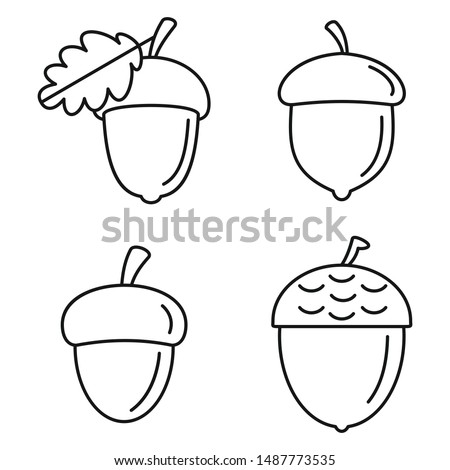 Detail Acorn Black And White Clipart Nomer 21