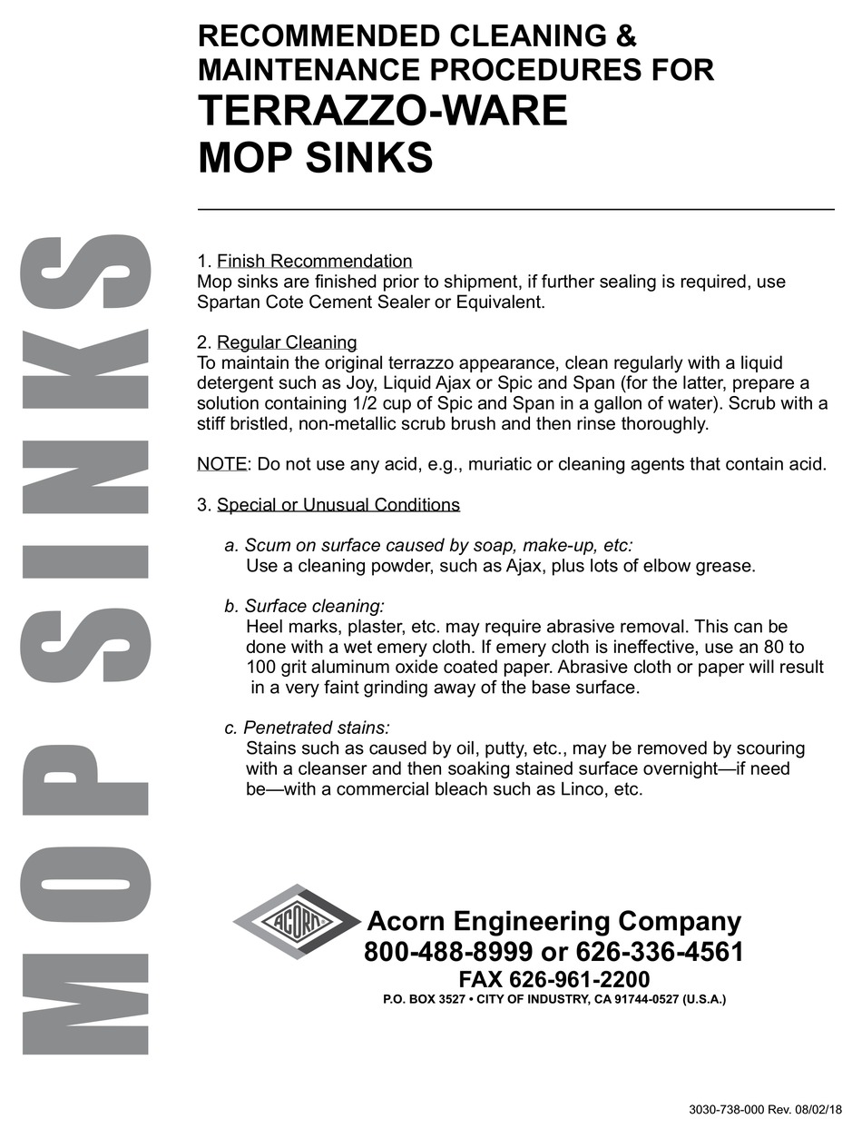 Detail Acorn Mop Sink Nomer 37