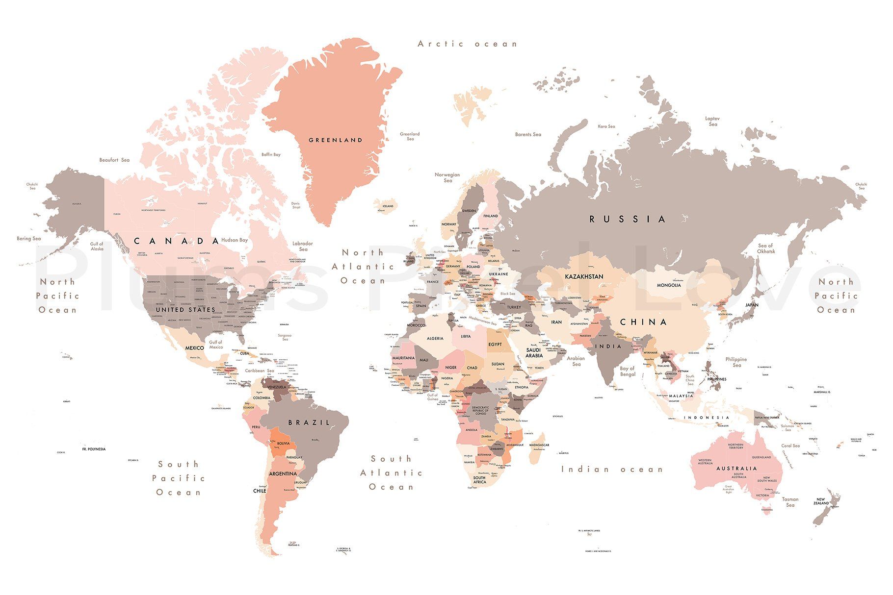 Aesthetic Map Of The World - KibrisPDR