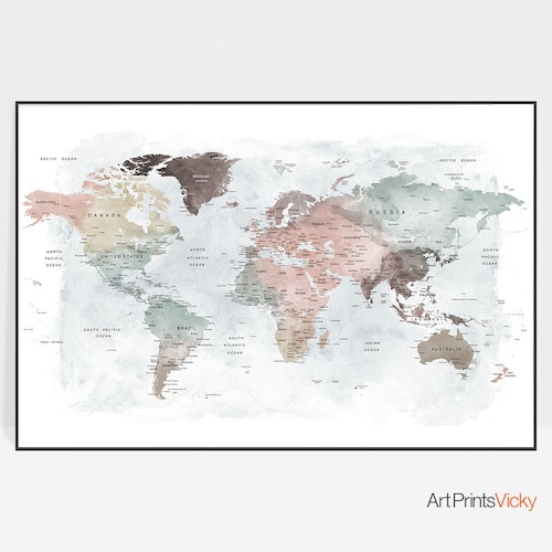 Detail Aesthetic Map Of The World Nomer 11