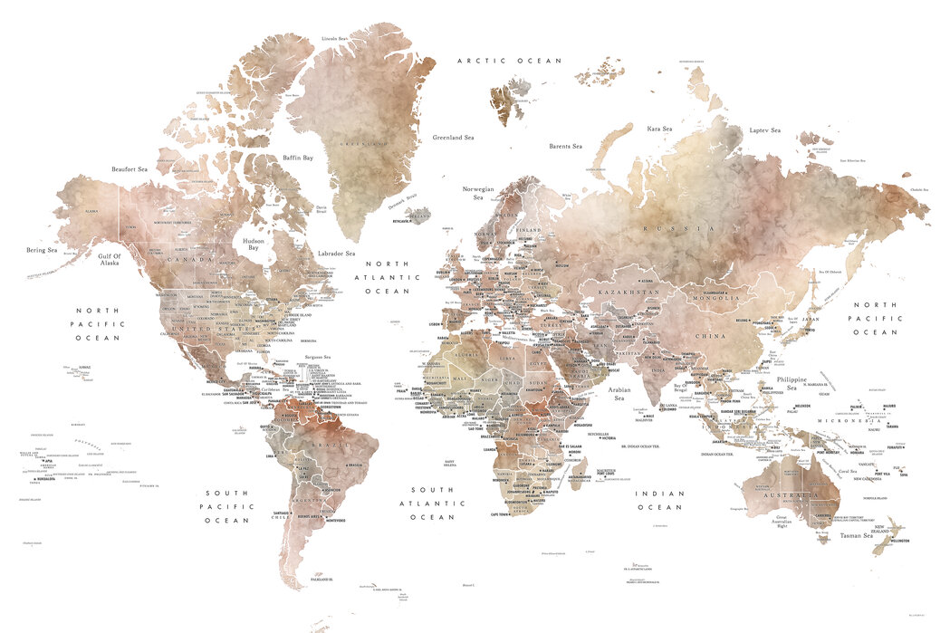 Detail Aesthetic Map Of The World Nomer 29