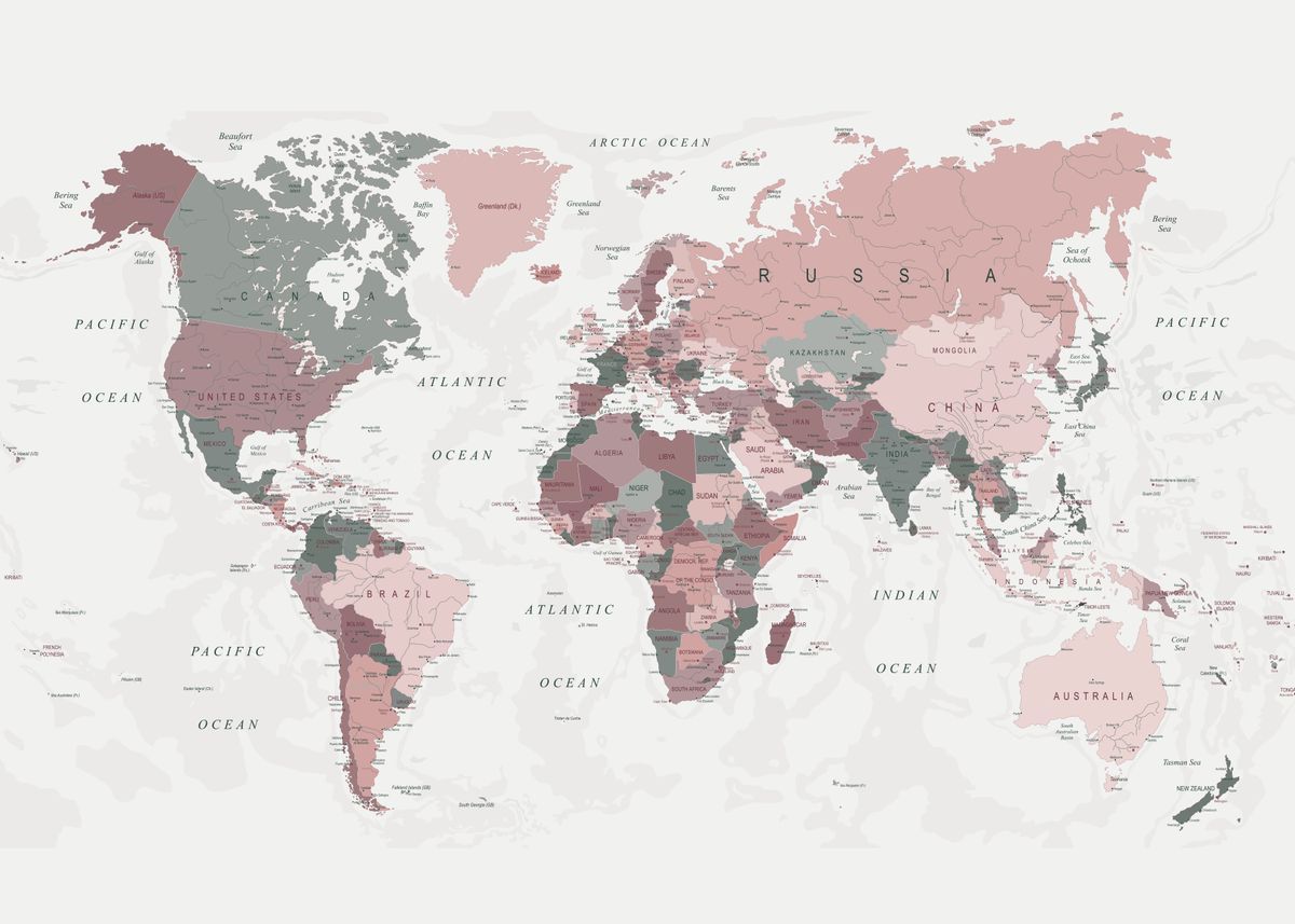 Detail Aesthetic Map Of The World Nomer 7