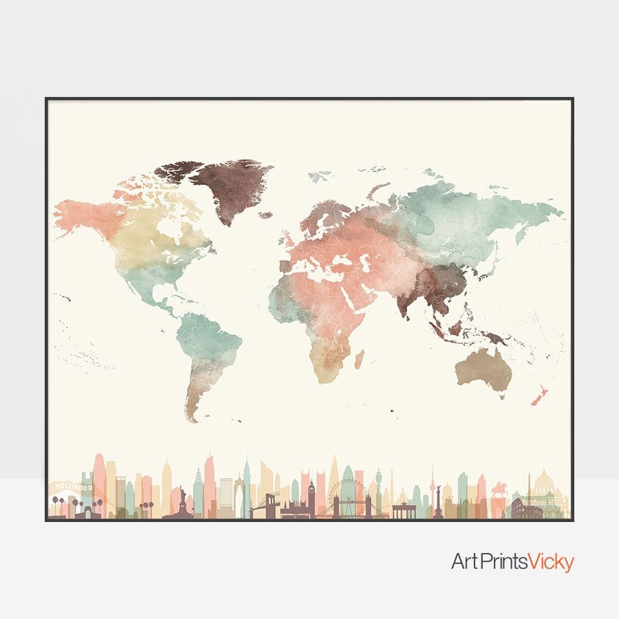 Detail Aesthetic Map Of The World Nomer 10