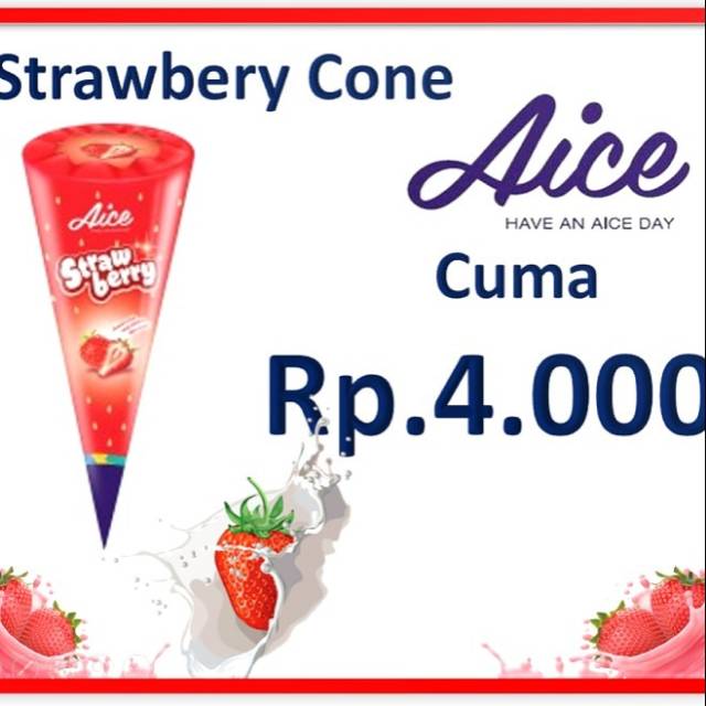 Detail Aice Strawberry Cone Nomer 16