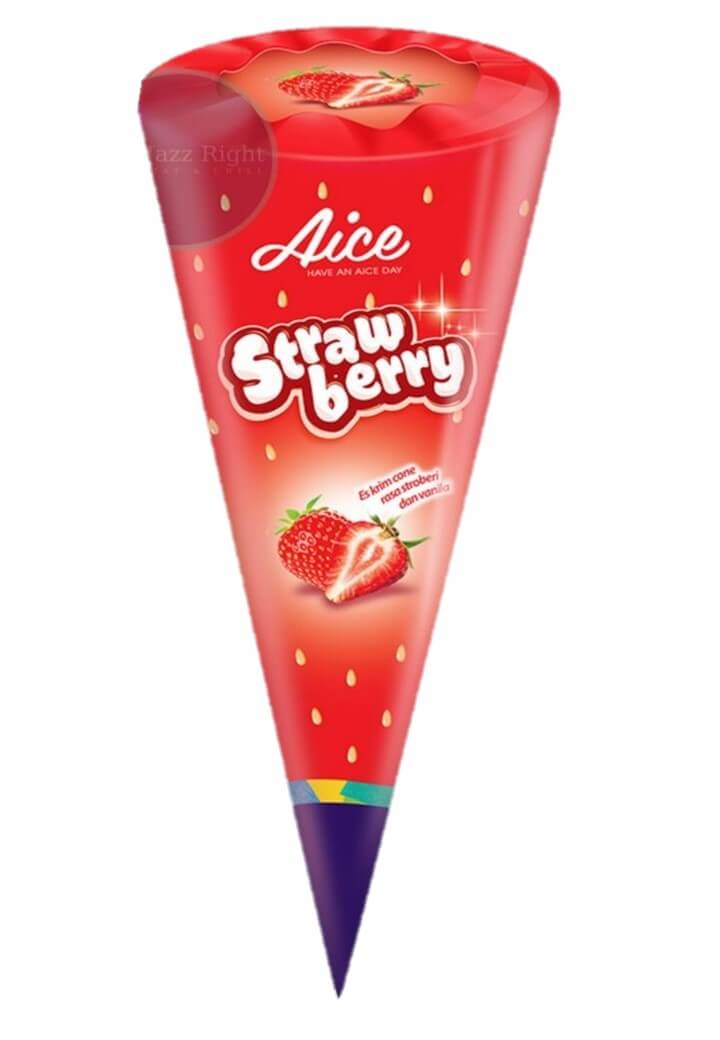 Detail Aice Strawberry Cone Nomer 4