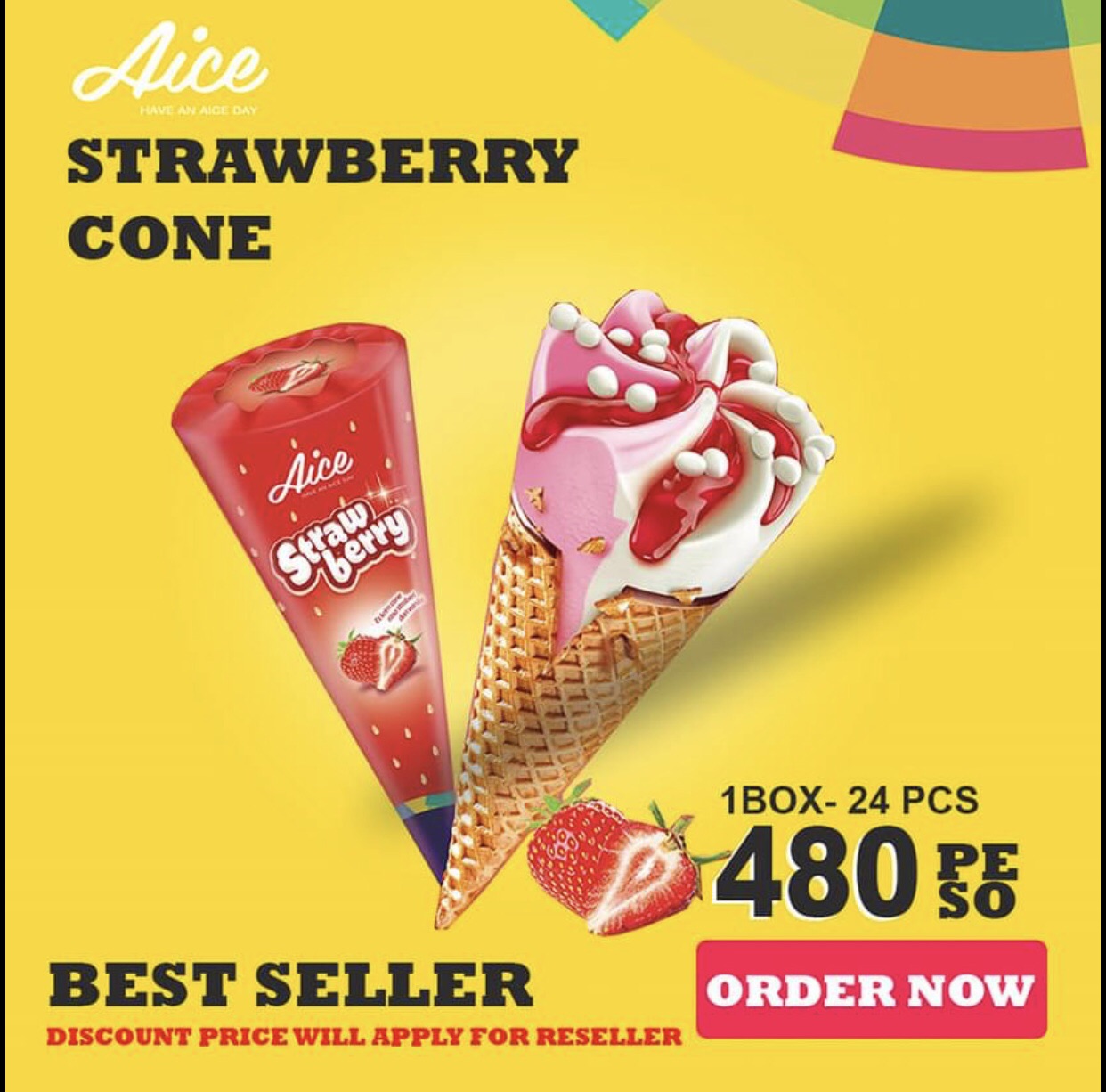 Detail Aice Strawberry Cone Nomer 46