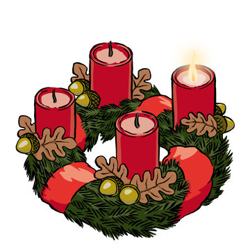 Detail Adventskranz Clipart Kostenlos Nomer 11