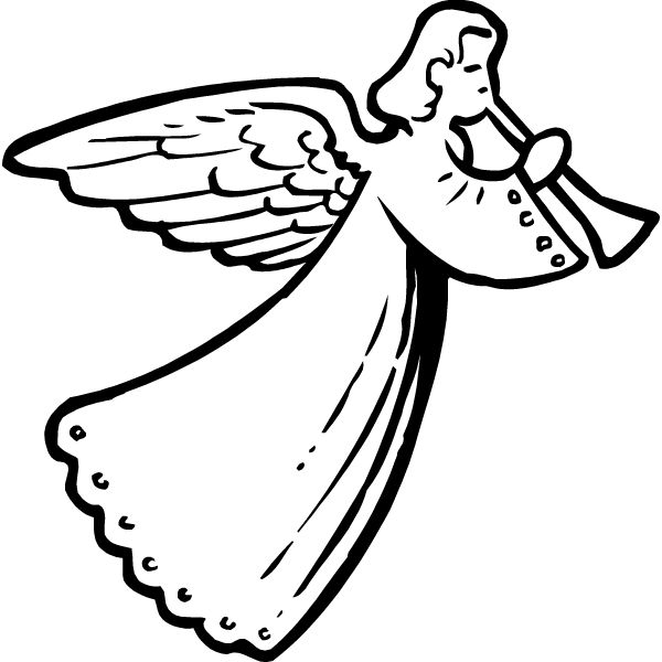 Detail Angel Clipart Outline Nomer 2