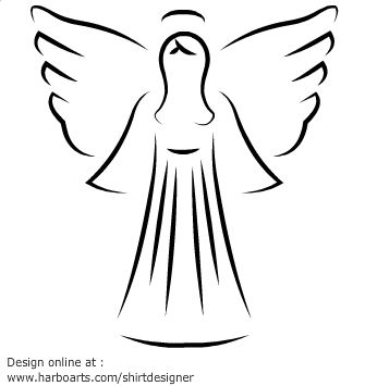 Detail Angel Clipart Outline Nomer 3