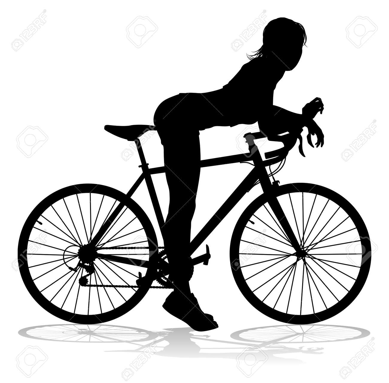 Detail Bicycle Silhouette Clip Art Nomer 35