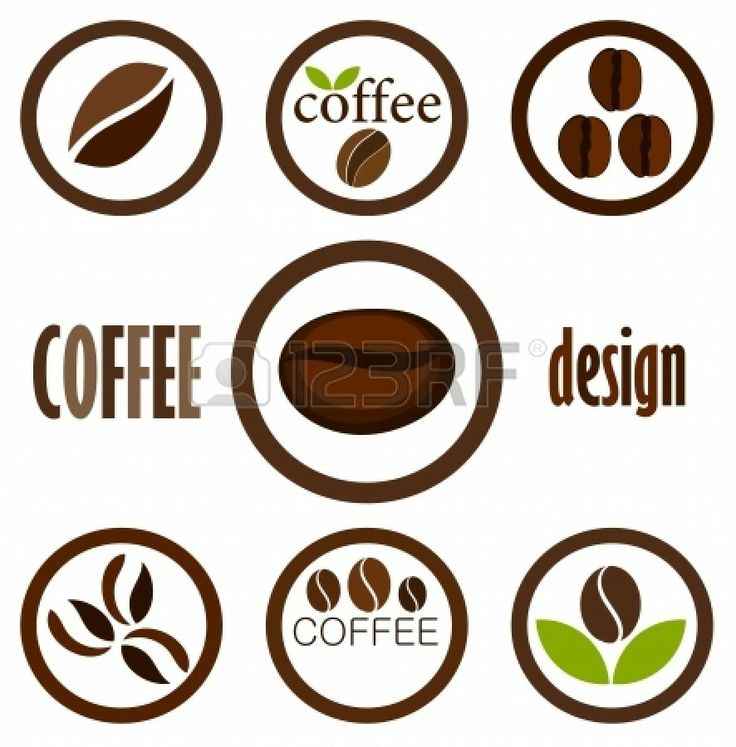 Coffee Bean Symbols For Design. Vector Icons | Coffee Symbol, Coffee Beans, Creative Coffee