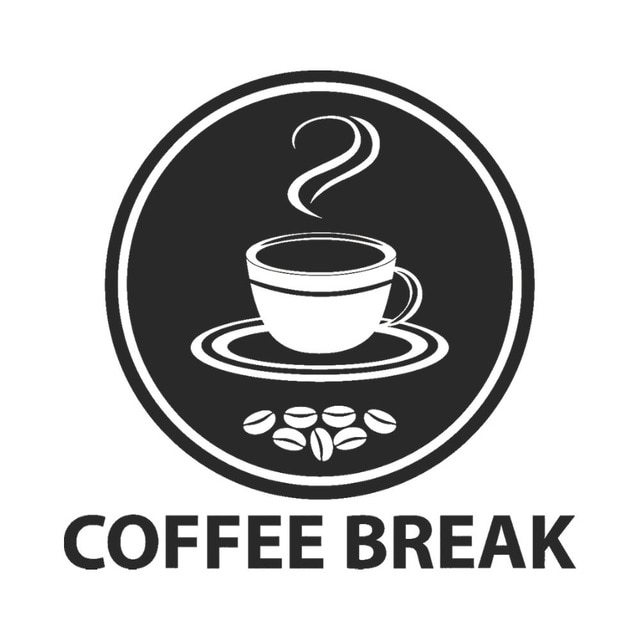 Coffee Break Logo Dengan Biji Kopi Cafe Siluet Stiker Dinding Kedai Kopi Dinding Seni Dekorasi A001448|Wall Stickers| - Aliexpress