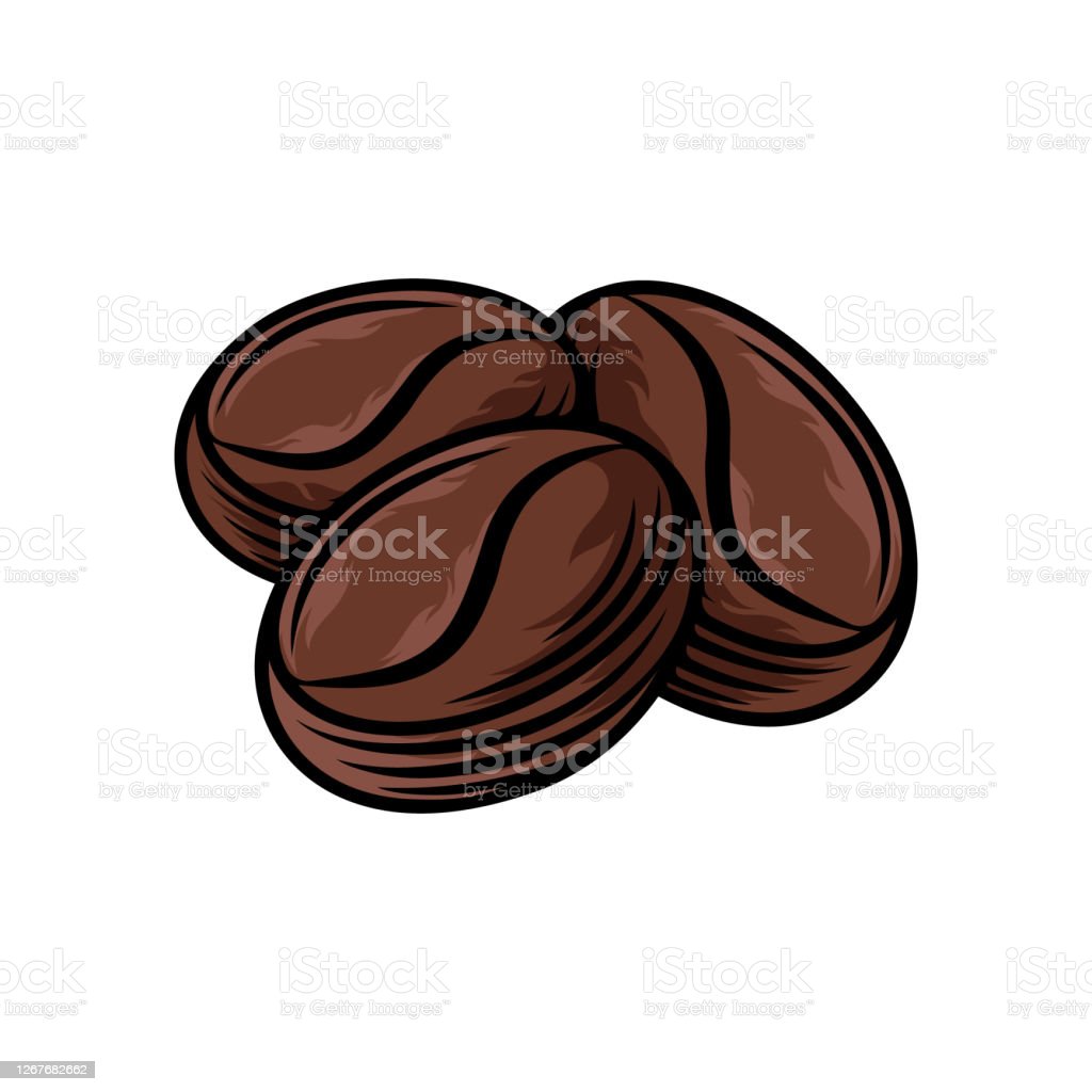 Coffee Beans Logo Design Vector Illustration Vintage Coffee Beans Logo Vector Design Concept For Cafe And Restaurant Abstract Coffee Bean Vector Design For Logo Icon Label Badge Sign And Symbol Stock Illustration -