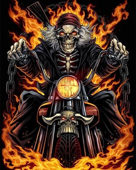 Detail Biker Skull Wallpaper Nomer 5