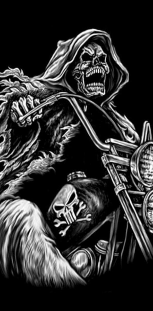 Detail Biker Skull Wallpaper Nomer 45
