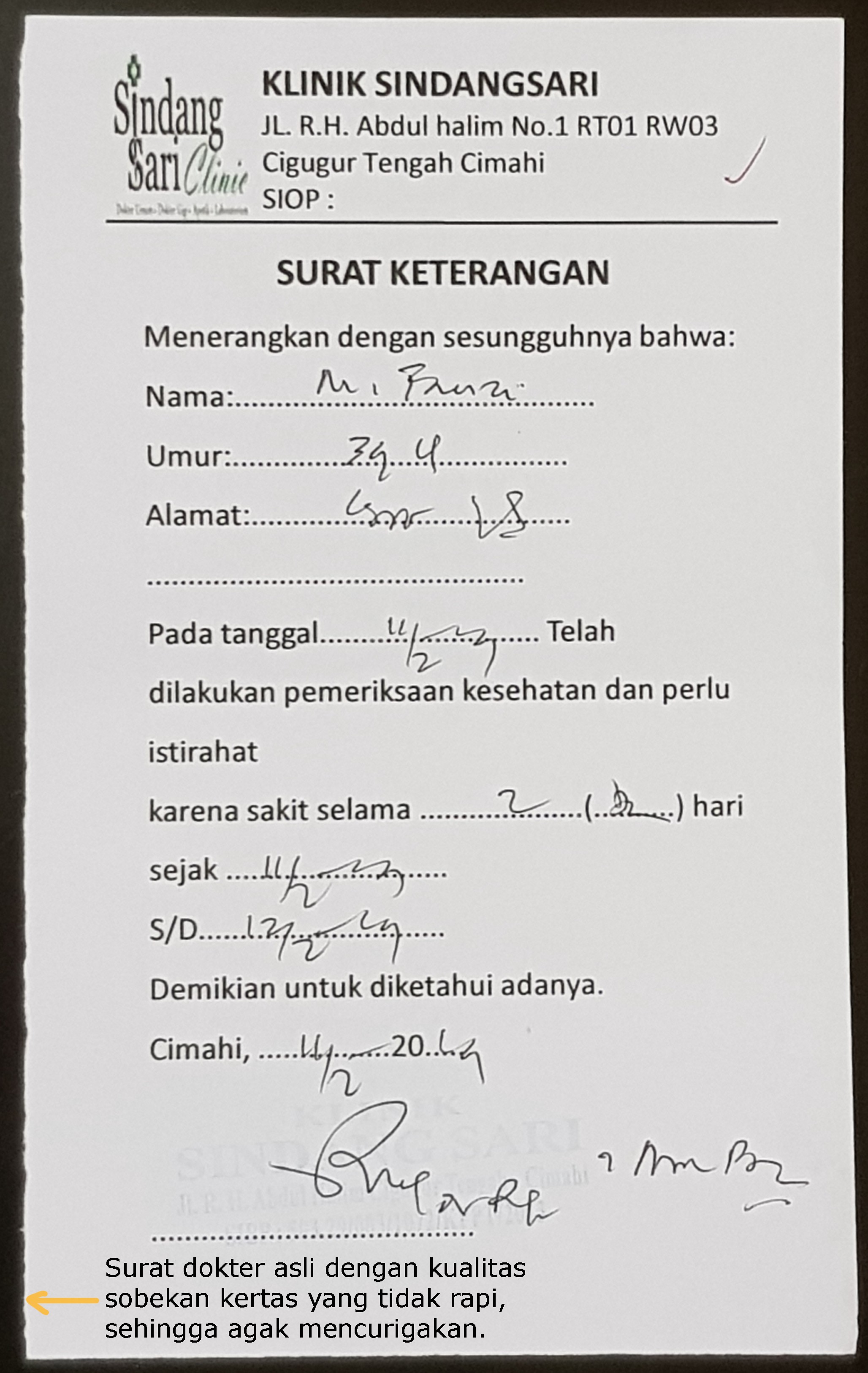 Detail Bikin Surat Dokter Nomer 34