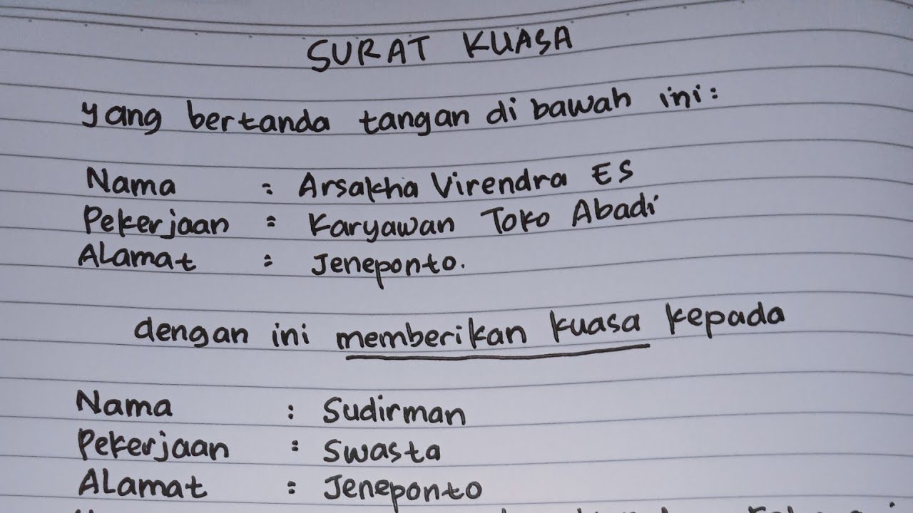 Detail Bikin Surat Kuasa Pengambilan Bpkb Nomer 54