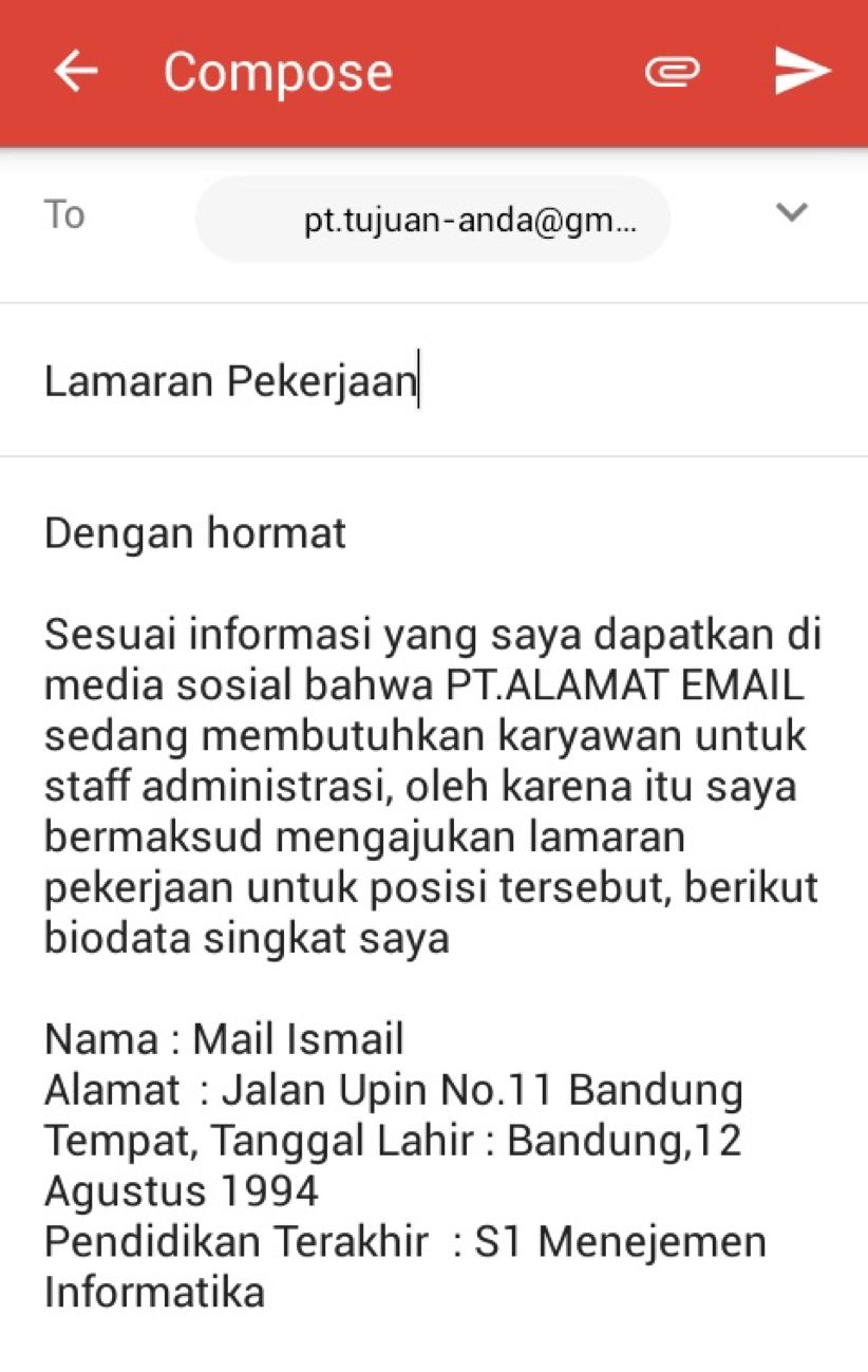 Detail Bikin Surat Lamaran Kerja Via Email Nomer 21