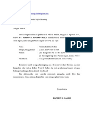 Detail Bikin Surat Lamaran Kerja Via Email Nomer 40