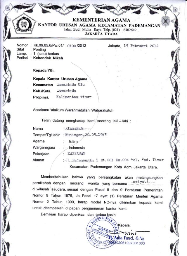 Bikin Surat Numpang Nikah - KibrisPDR