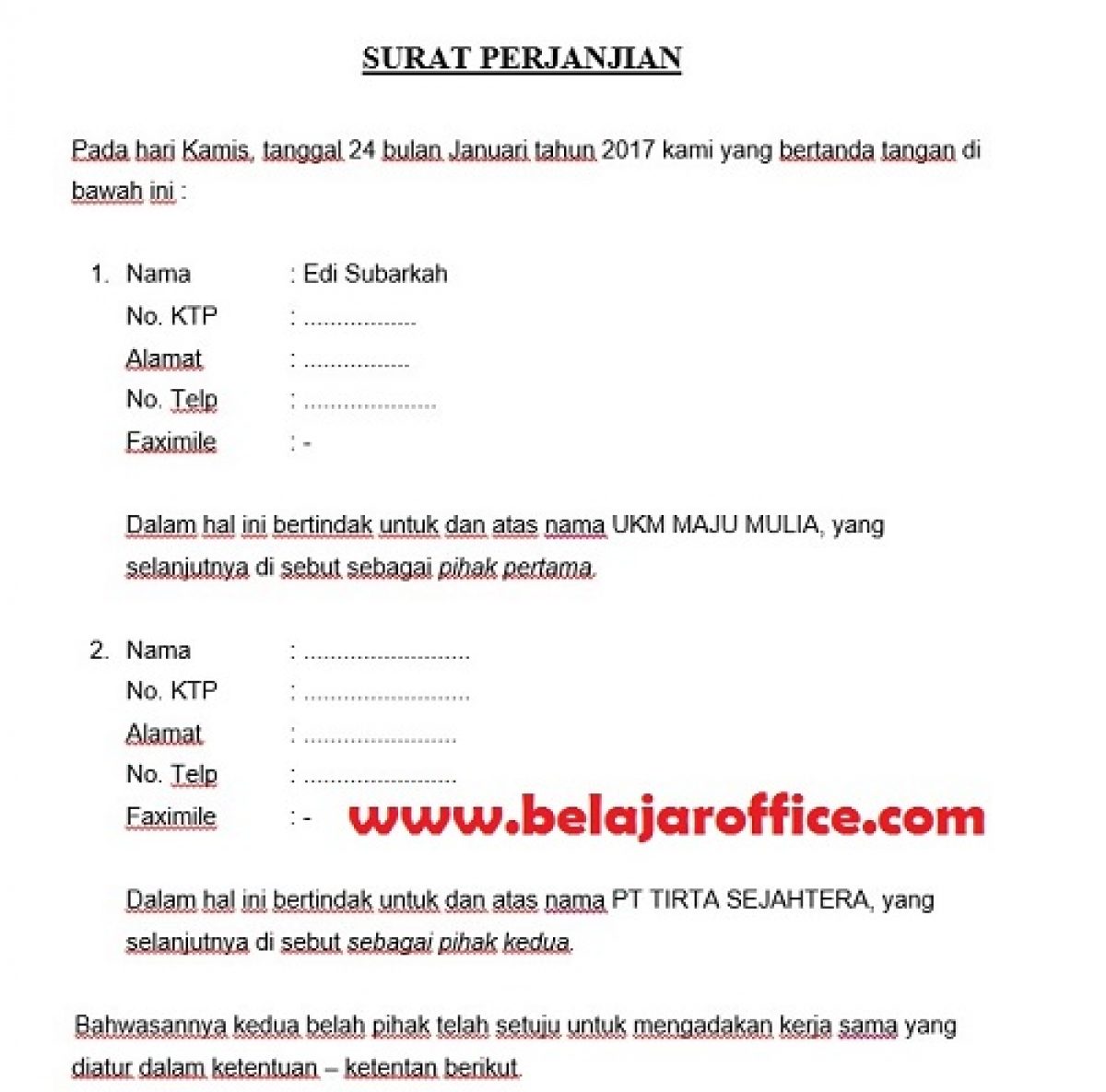 Detail Bikin Surat Perjanjian Nomer 25