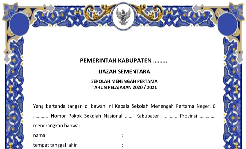 Detail Bingkai Ijazah Smp Nomer 2