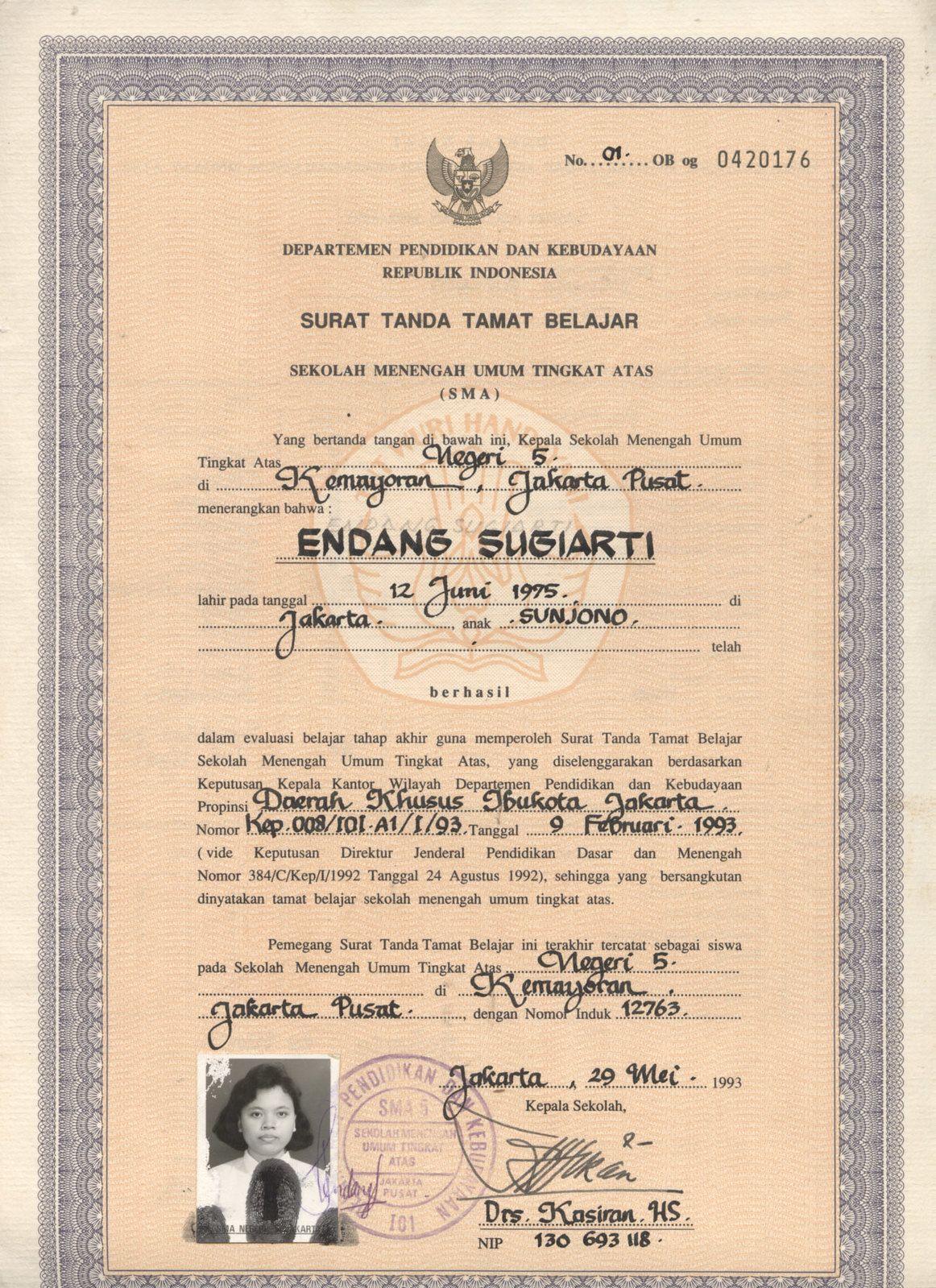 Detail Bingkai Ijazah Smp Nomer 33