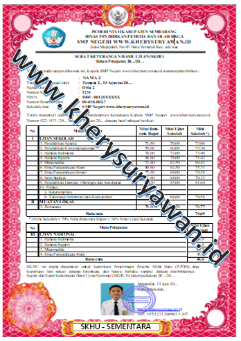 Detail Bingkai Ijazah Smp Nomer 45