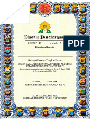 Detail Bingkai Piagam Kosong Nomer 42