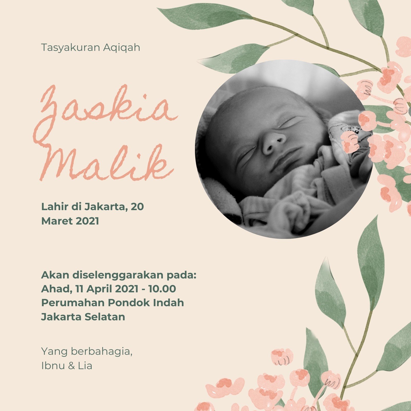 Detail Bingkai Undangan Aqiqah Lucu Nomer 37