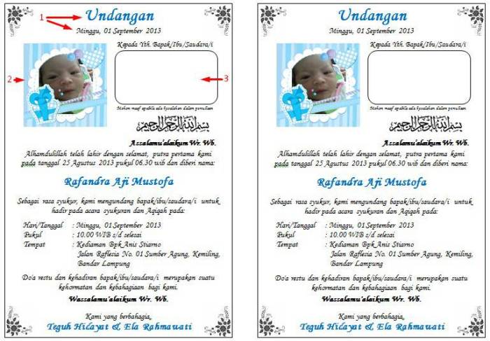 Detail Bingkai Undangan Aqiqah Yang Bisa Di Edit Nomer 44