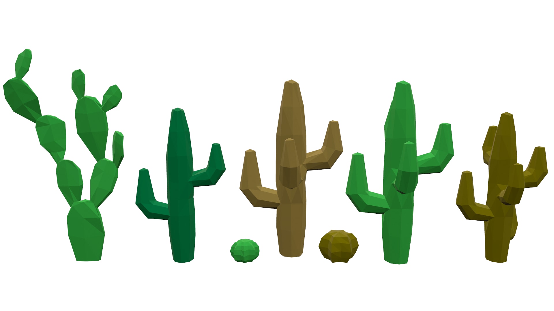 Detail Low Poly Cactus Nomer 15
