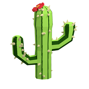 Detail Low Poly Cactus Nomer 22