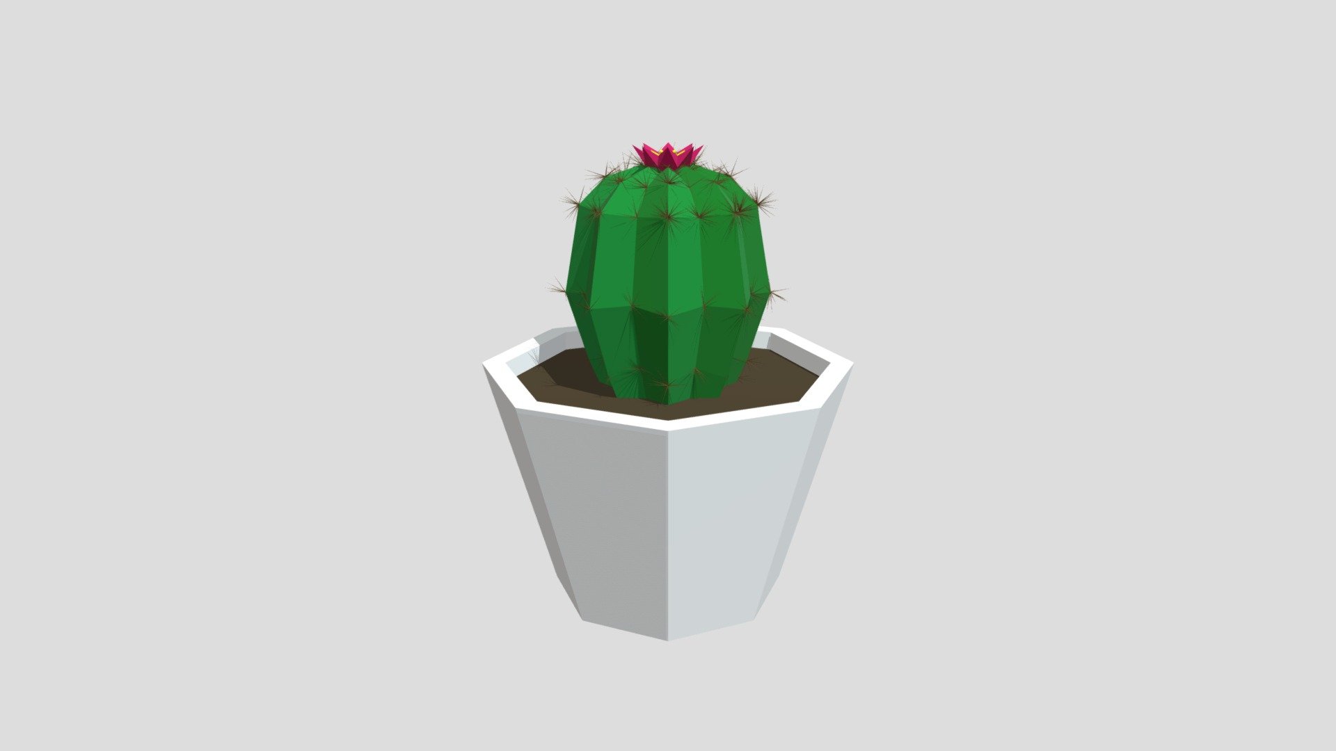 Detail Low Poly Cactus Nomer 7