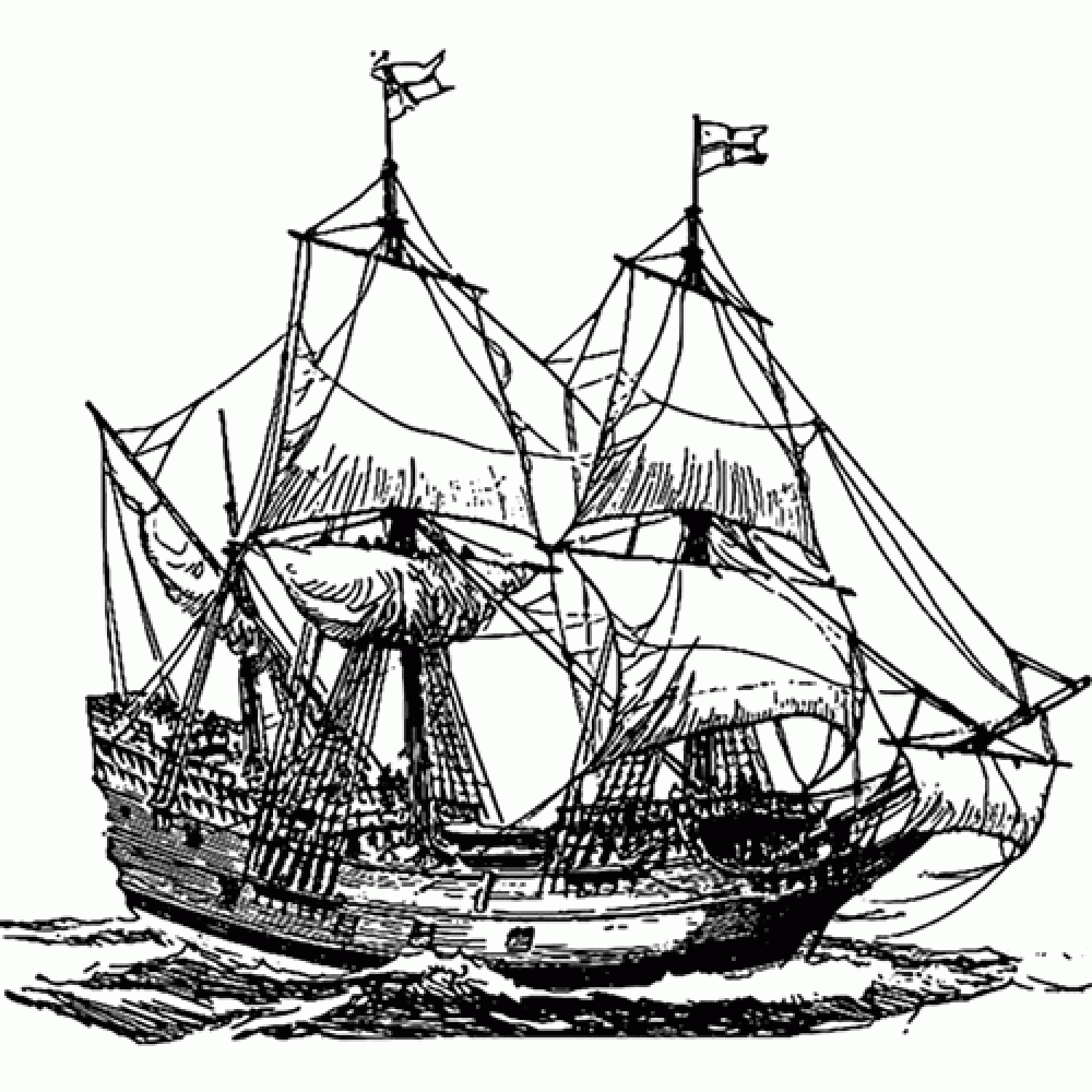 Segelschiff Bleistiftzeichnung