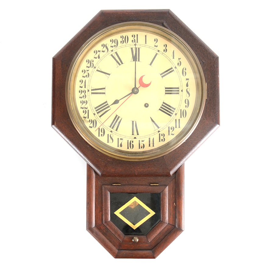 Detail Antique Calendar Clock Nomer 7