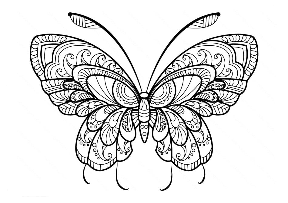 Detail Ausmalbilder Schmetterling Mandala Nomer 11