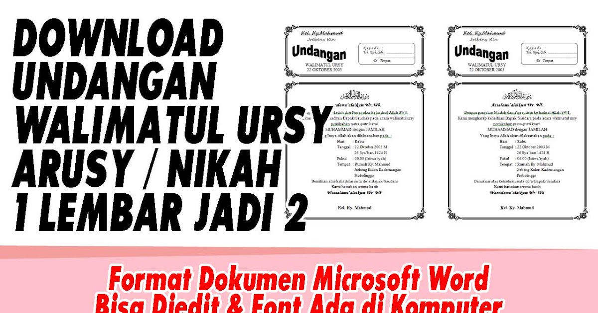 Detail Bingkai Undangan Yang Bisa Di Edit Word Nomer 43