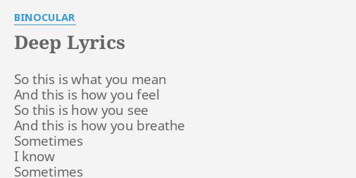 Binocular Lyrics - KibrisPDR