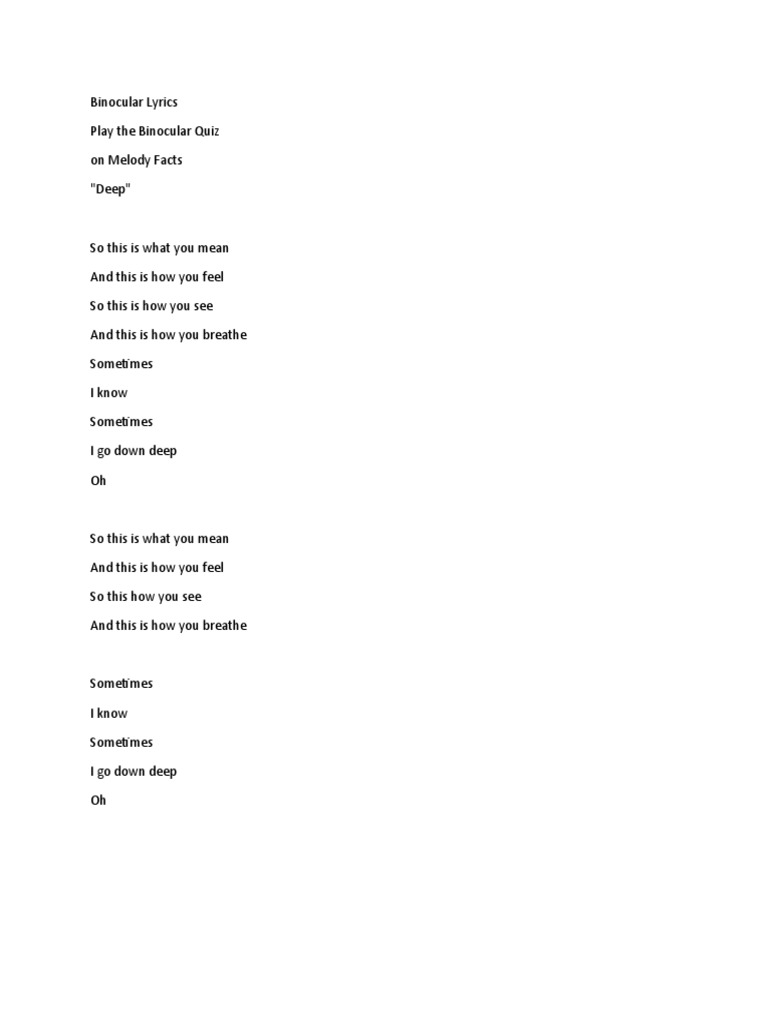Detail Binocular Lyrics Nomer 2