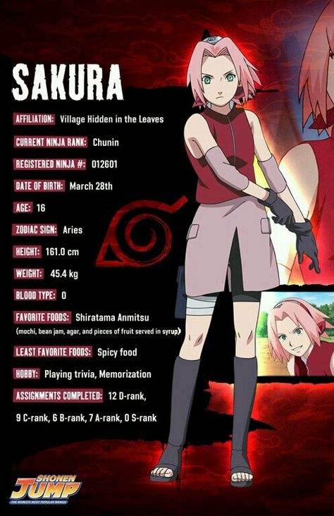 Detail Biodata Karakter Naruto Nomer 8