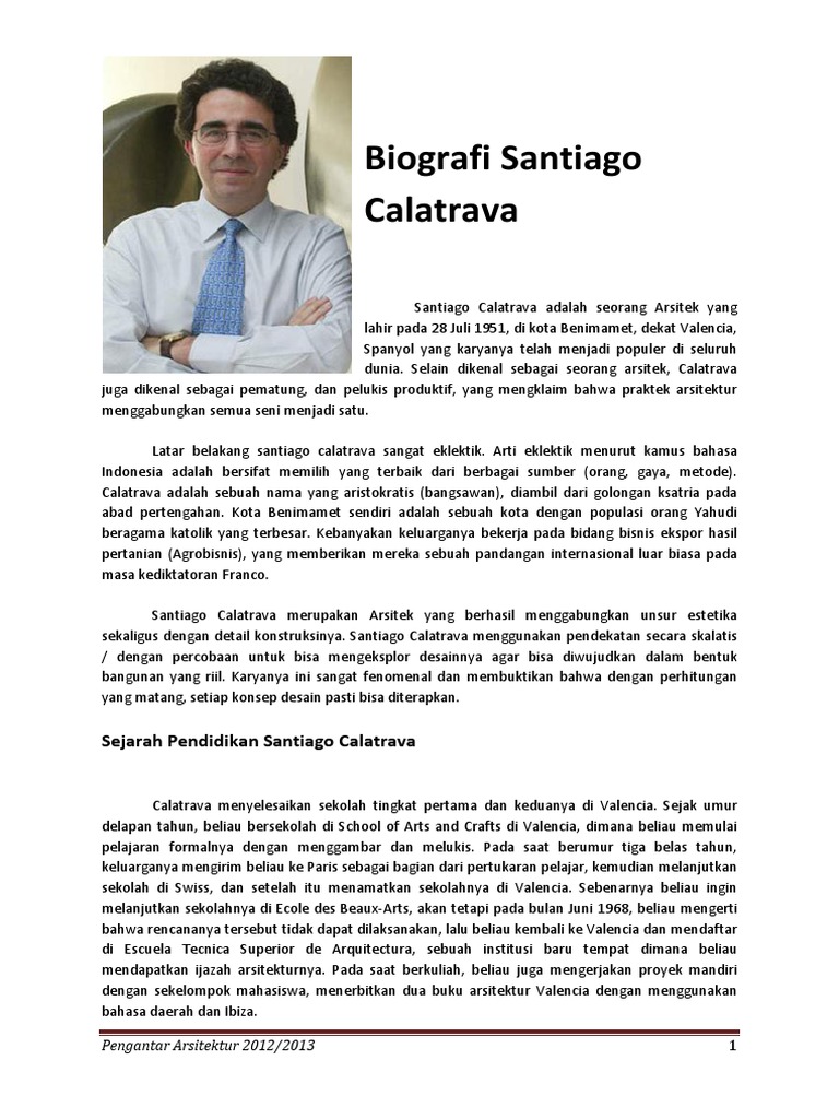 Detail Biografi Santiago Calatrava Nomer 7