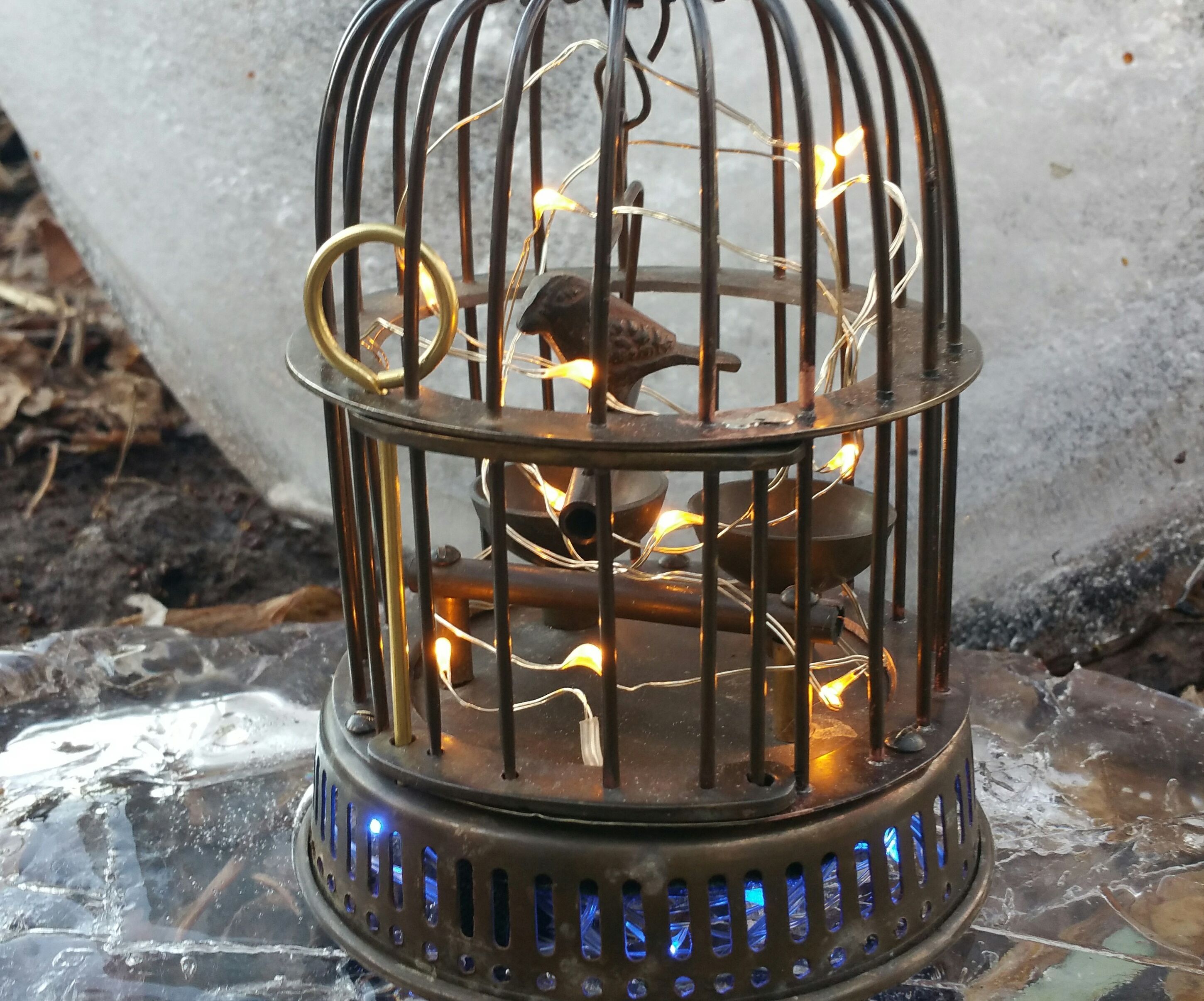 Detail Bird Cage With Fairy Lights Nomer 6