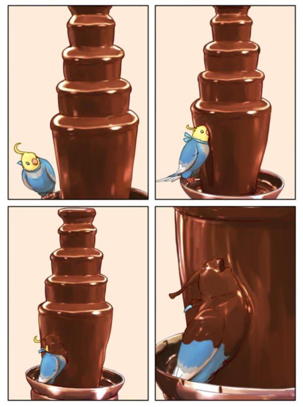 Detail Bird In Chocolate Fountain Meme Nomer 9