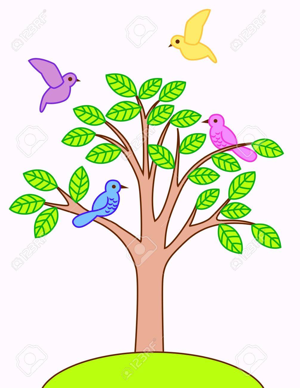 Detail Birds In A Tree Clipart Nomer 39